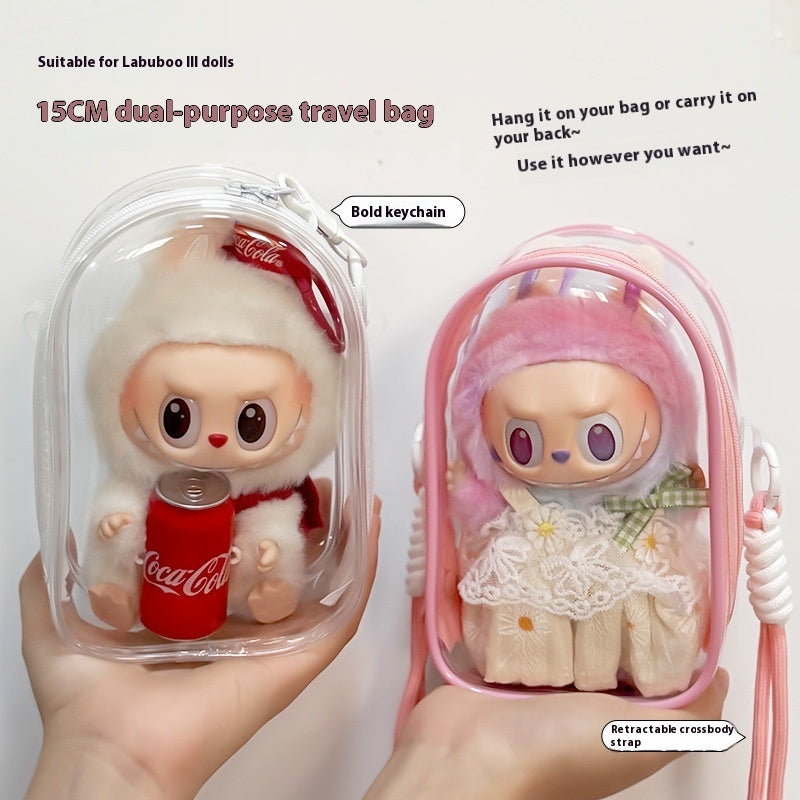 L Toy Storage Display Bag Cute High Transparent