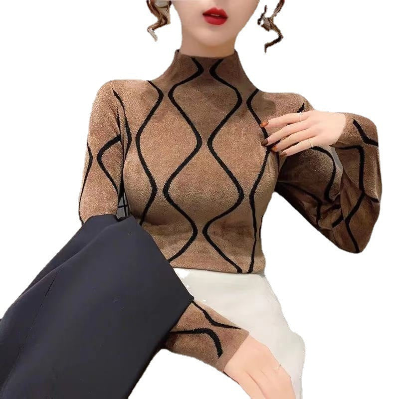 New Autumn And Winter Thickening High Neck Inner Wear Bottoming Shirt For Women