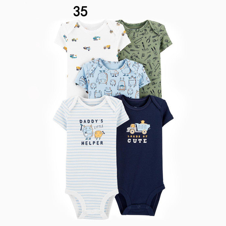 Five Piece Baby Short Sleeve One Piece Suit