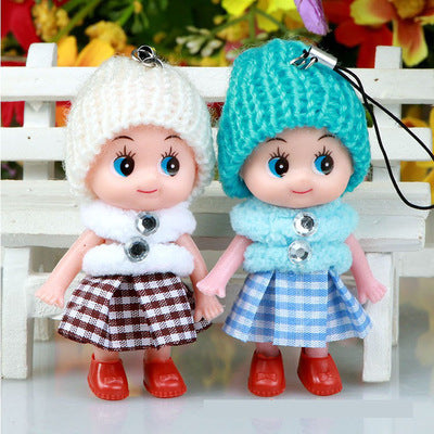 Plaid skirt confused doll mobile phone pendant