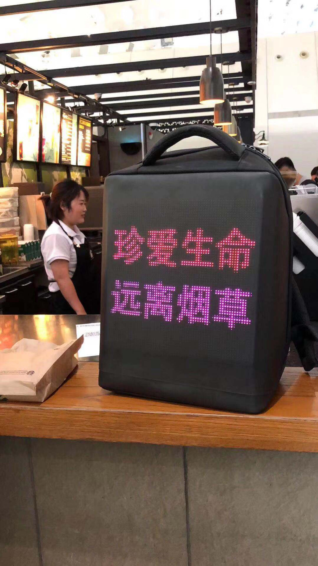 Screen Advertising Walking Backpack