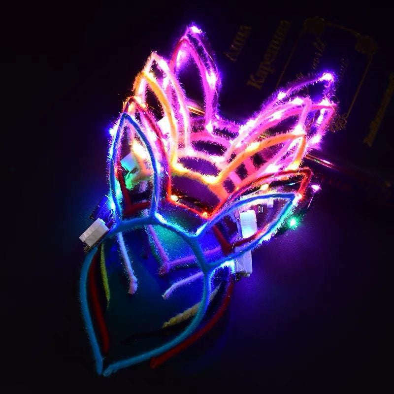 Colorful Luminous Plush Cat Ear Headband Headdress Children's Toy