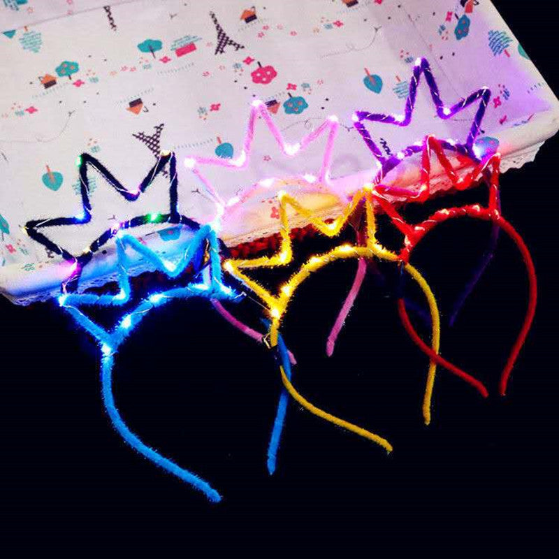 Colorful Luminous Plush Cat Ear Headband Headdress Children's Toy
