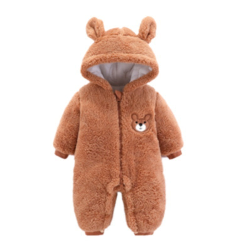 Baby Jacket Autumn And Winter Under 1 Year Old And Two Months Old Baby Winter Warm Hug Suit Thickened One-piece Suit Ha