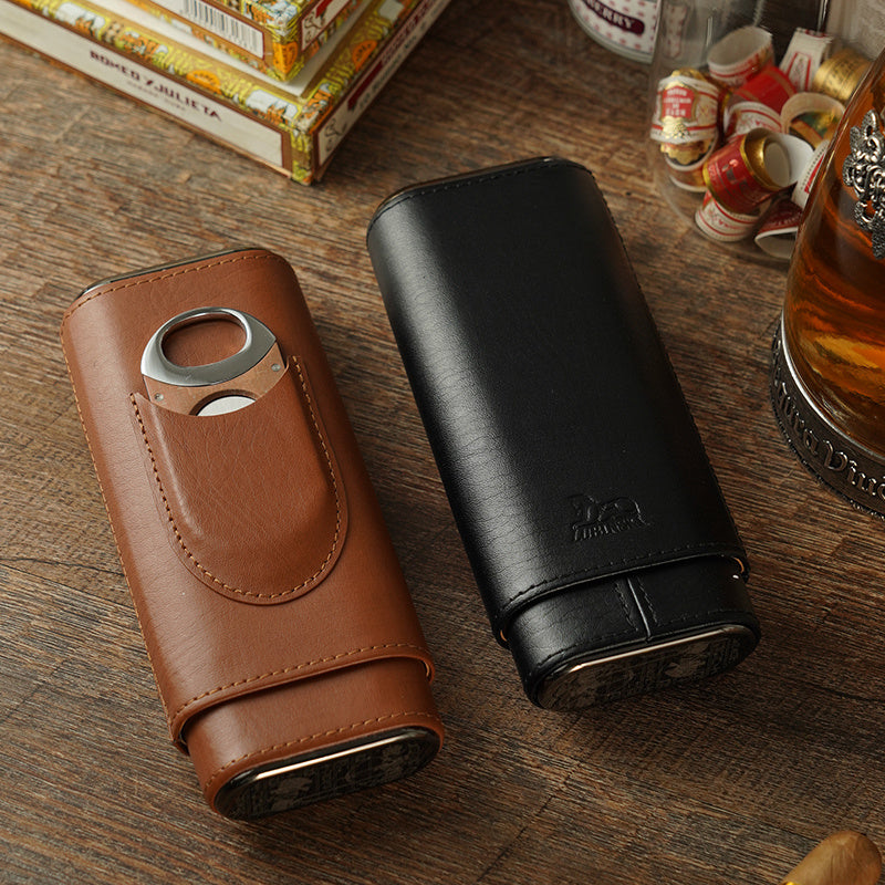 Cigar Case Portable Cigar Moisturizing Case Three-pack Cedar Wood Case