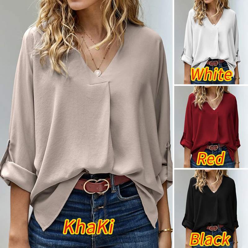 Women's Sexy V-neck Loose Oversize Shirt