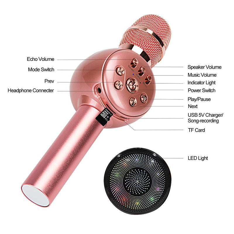 Sing it with colorful lights National K song wireless Bluetooth microphone