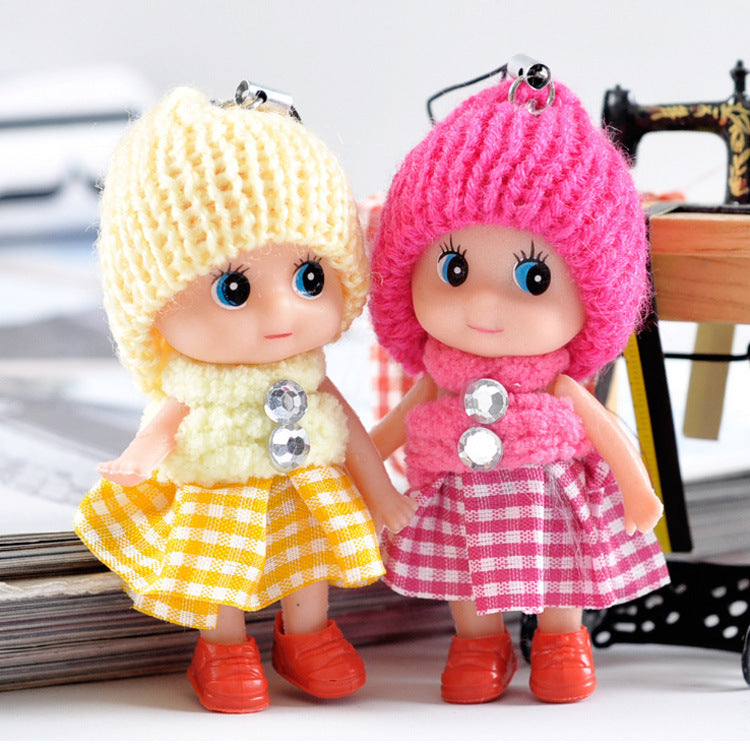 Plaid skirt confused doll mobile phone pendant