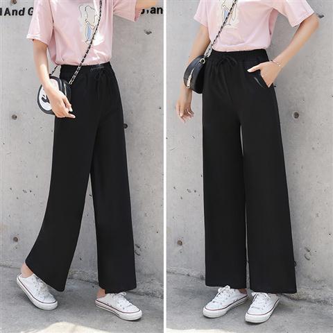 Slacks Knit Thin Pants For Women High Waist