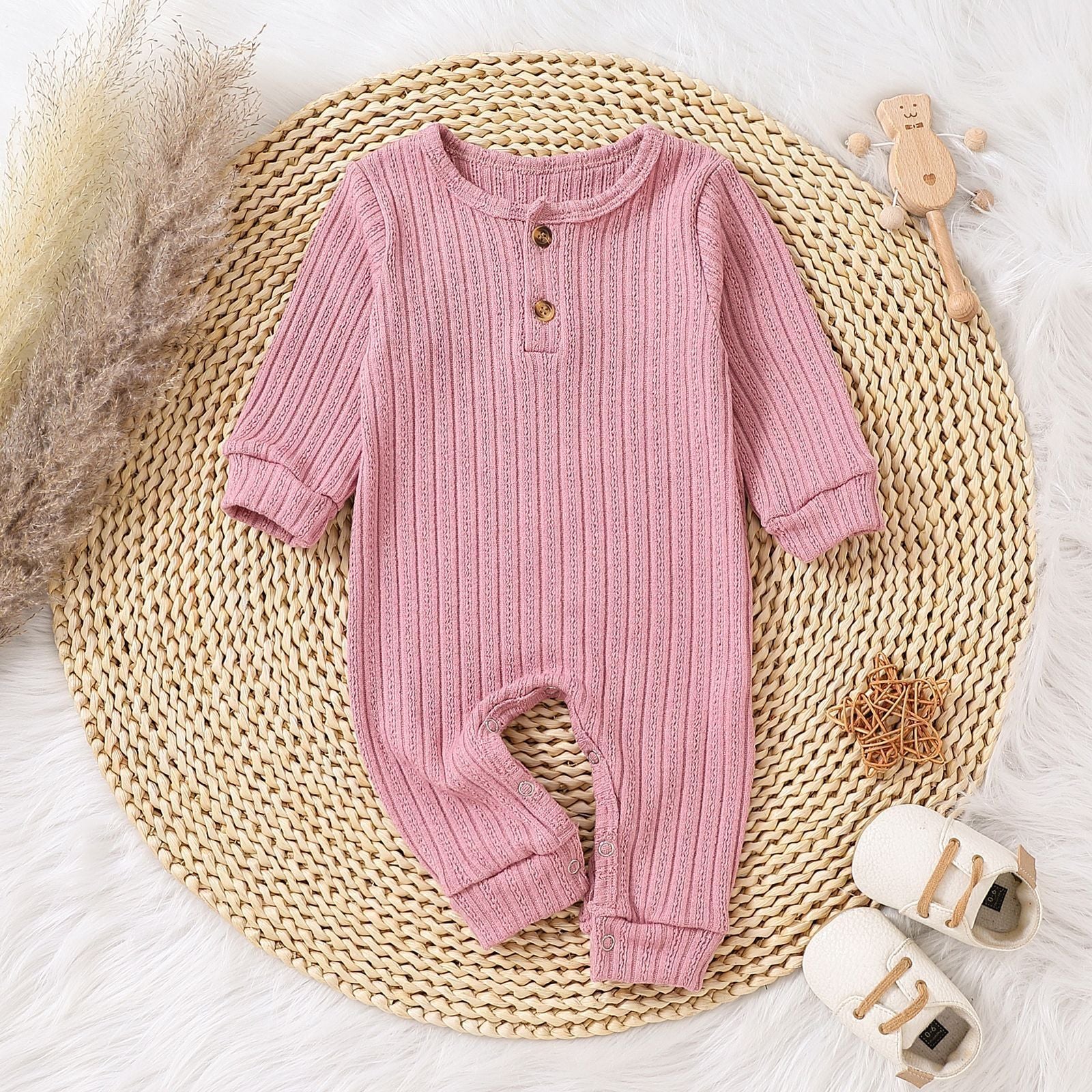 Children's Multi-color Knitted Crawling Suit