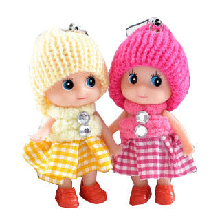 Plaid skirt confused doll mobile phone pendant