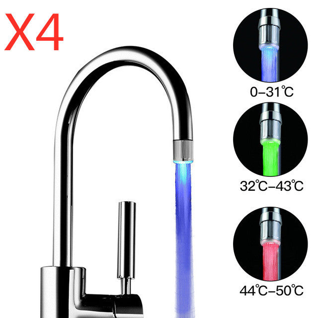 Intelligent LED Temperature Sensitive Faucet Shower 3-Color Light-up