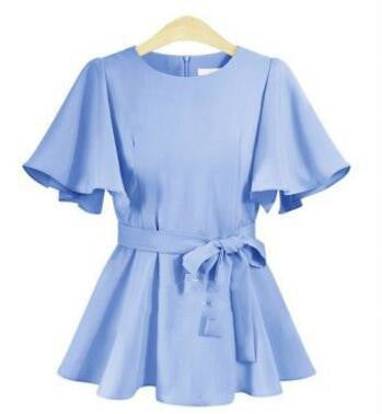 Girdle Tie Loose Temperament Shirt Fat Sister Blouse