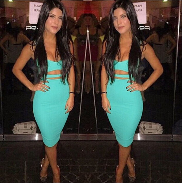 Sexy nightclub dress with high waist and hip