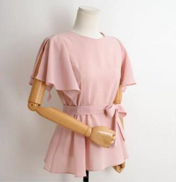 Girdle Tie Loose Temperament Shirt Fat Sister Blouse