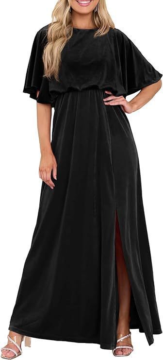 Women's Split Lotus Leaf Sleeve Dress