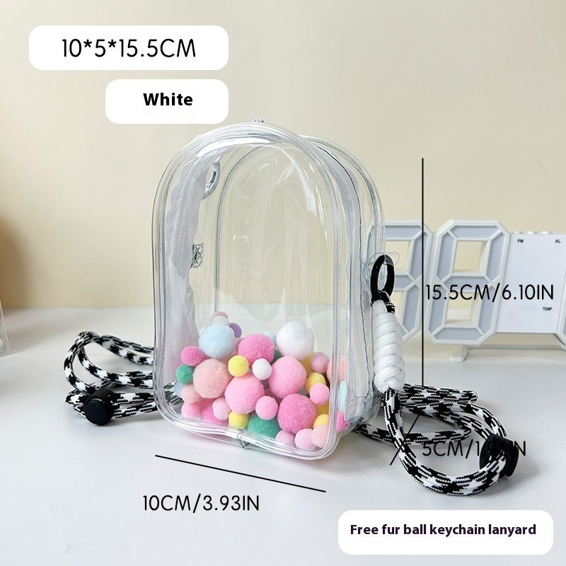 L Toy Storage Display Bag Cute High Transparent