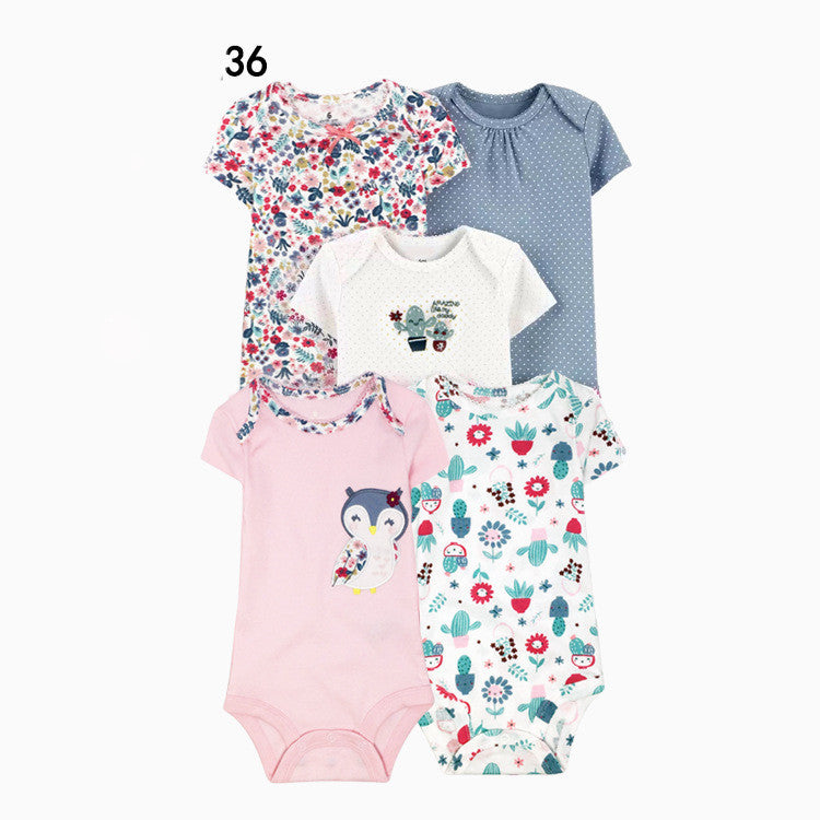 Five Piece Baby Short Sleeve One Piece Suit