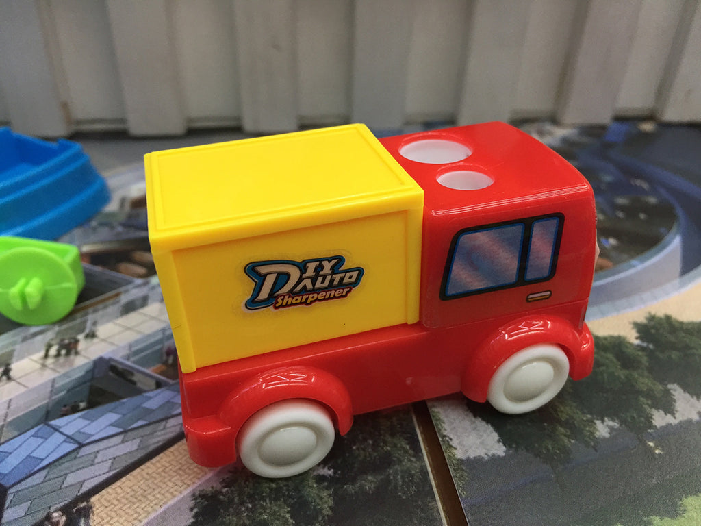Student Cartoon DIY Building Blocks Van Pencil Sharpener