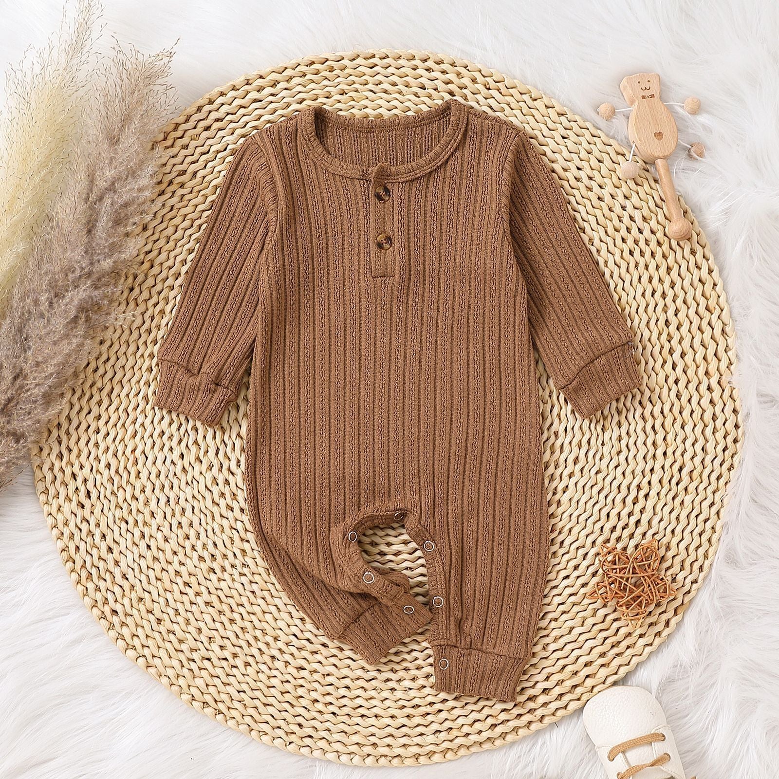 Children's Multi-color Knitted Crawling Suit