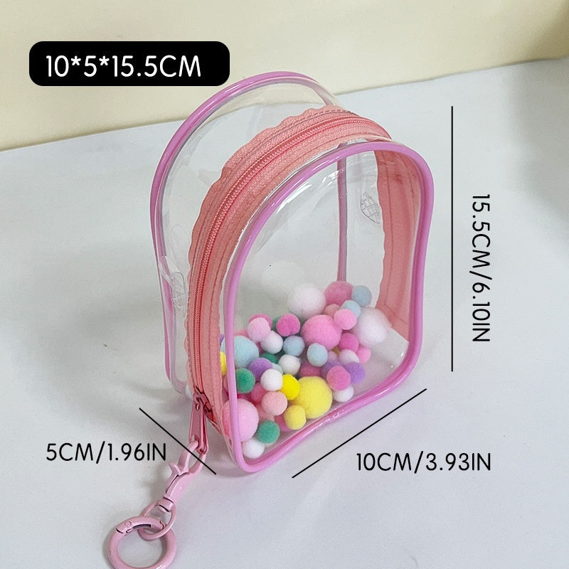 L Toy Storage Display Bag Cute High Transparent