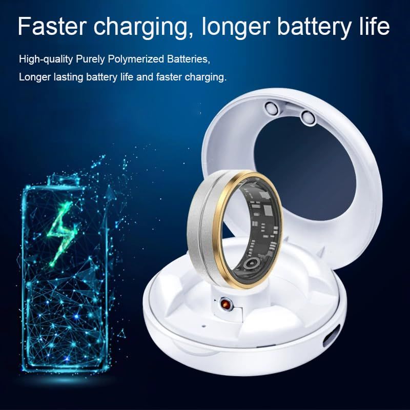 Smart Ring Charging Case, Magnetic Charging Port Compartment, Fast Charging Compact Box Portable Charger For COLMI R02 R06 R11M R8 Fitness Ring, 200 MAh Battery