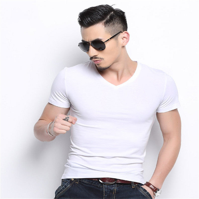 Hong Kong Style Solid Color Short Sleeved  Summer Loose Casual Short Sleeved