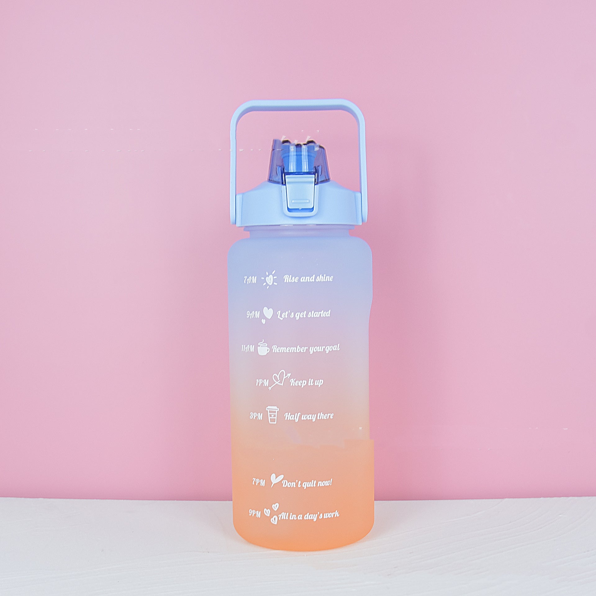 Gradient 2L Straight Frosted Straw Cup