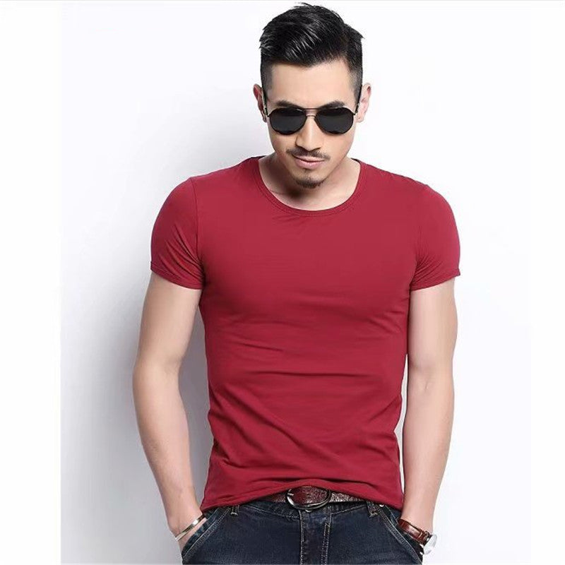 Hong Kong Style Solid Color Short Sleeved  Summer Loose Casual Short Sleeved