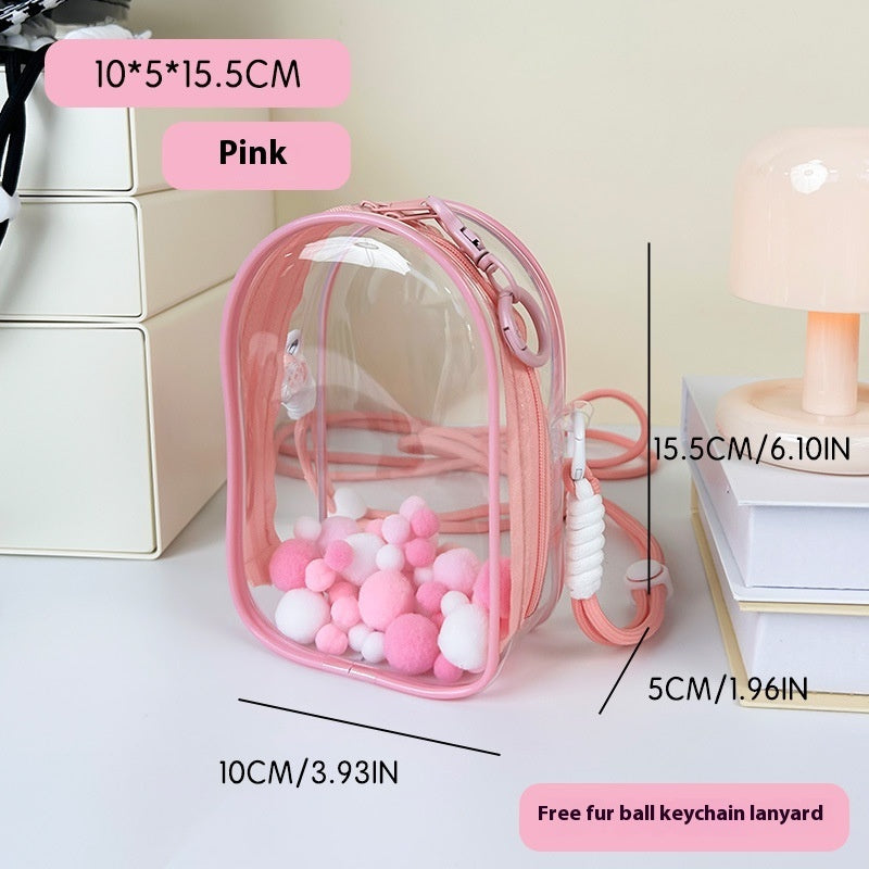 L Toy Storage Display Bag Cute High Transparent