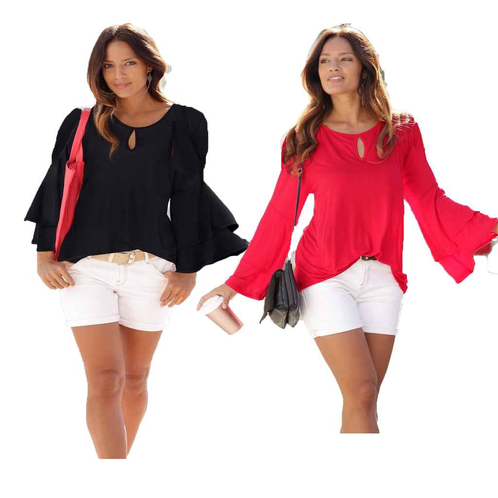 Women's Temperament Leisure Long-sleeved Ruffled All-match Top