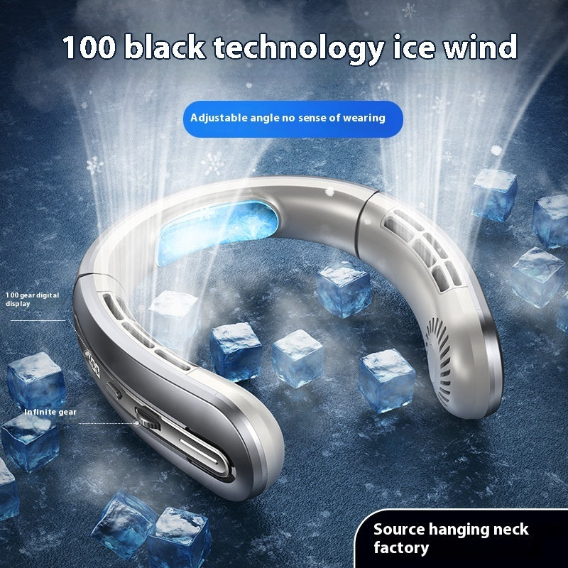 New Digital Display Hanging Neck Fan Student Outdoor Sports Portable Usb Mini