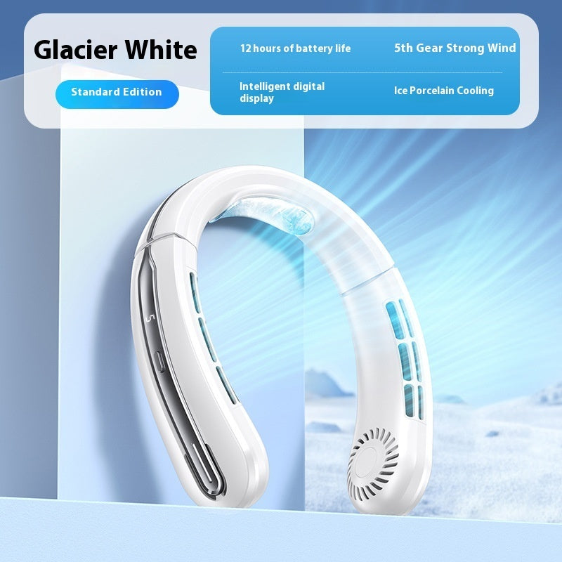 New Digital Display Hanging Neck Fan Student Outdoor Sports Portable Usb Mini