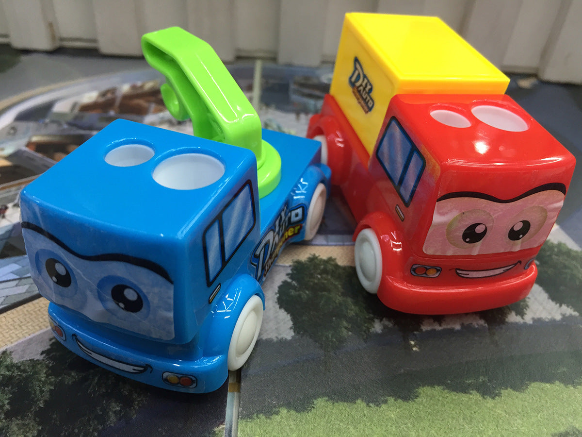 Student Cartoon DIY Building Blocks Van Pencil Sharpener