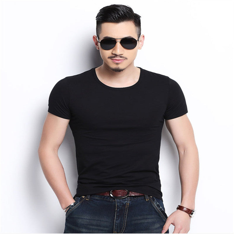 Hong Kong Style Solid Color Short Sleeved  Summer Loose Casual Short Sleeved