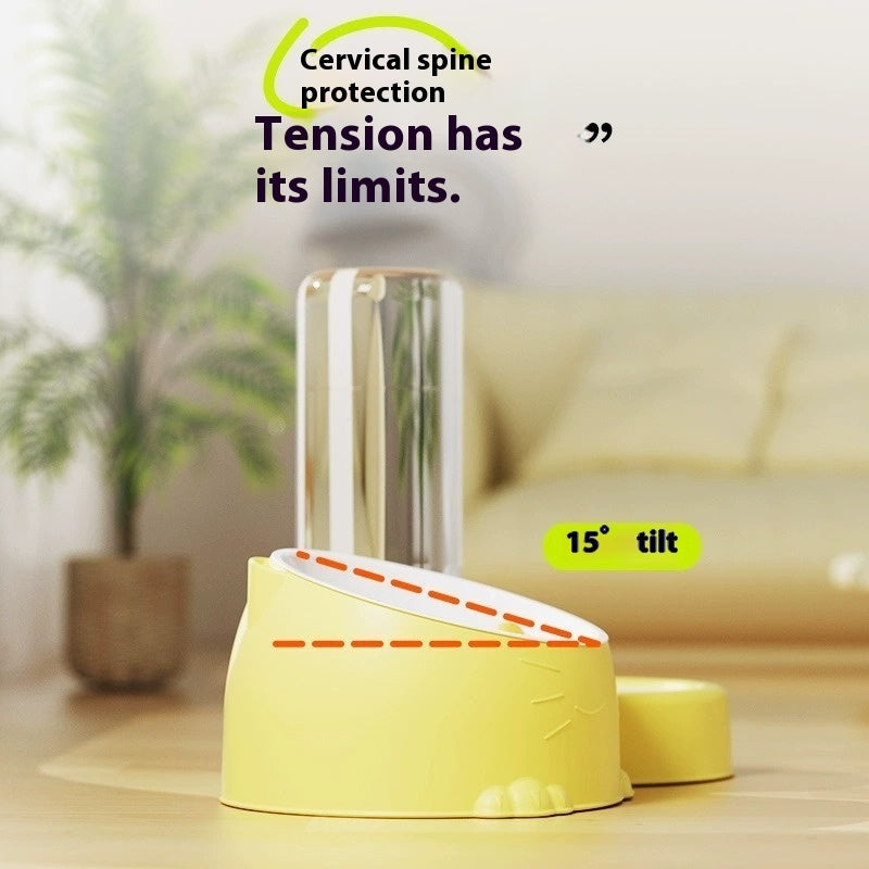 Double Bowl Automatic Drinking Pet Basin Stainless Steel Ceramic