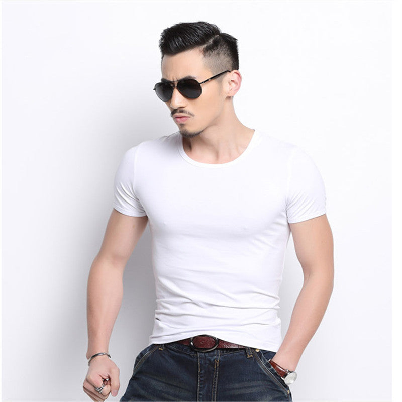 Hong Kong Style Solid Color Short Sleeved  Summer Loose Casual Short Sleeved