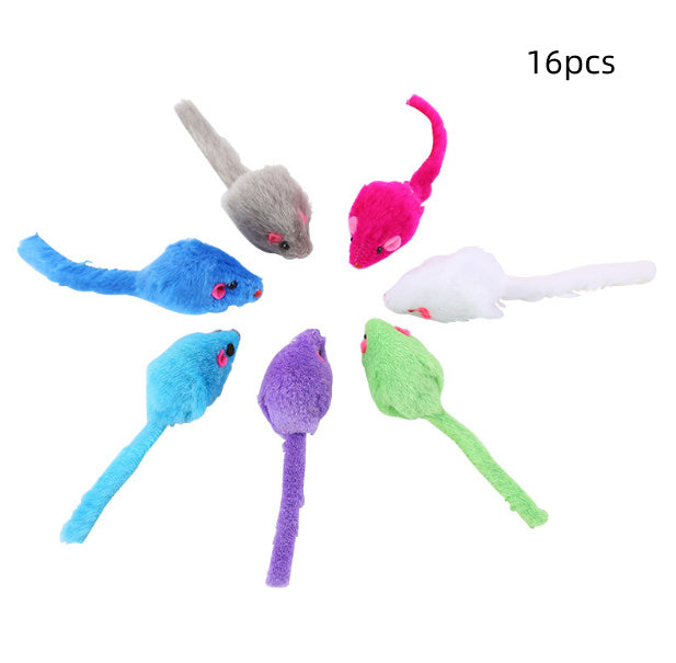 Pet cat toy colorful plush mouse