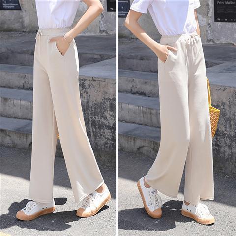 Slacks Knit Thin Pants For Women High Waist